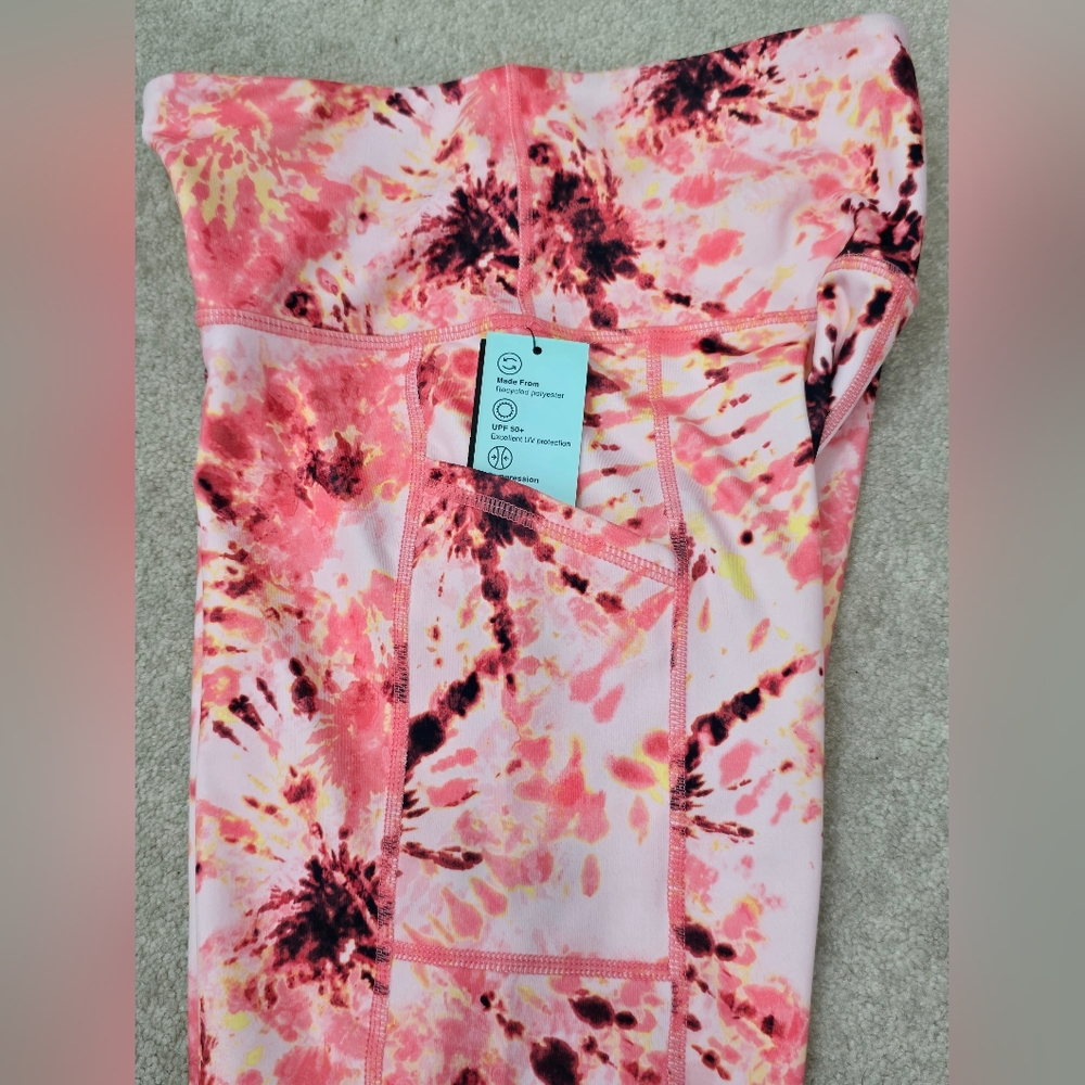 NWT Ideology Tie Dye Peach Workout Shorts w/Pockets Women's Size XS - Picture 4 of 4